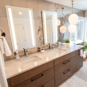 Contemporary Rose Gold Bathroom