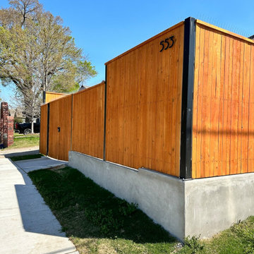 High Security Wood Privacy Fence on Retaining Walls