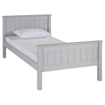 Harmony Twin Wood Platform Bed, Dove Gray