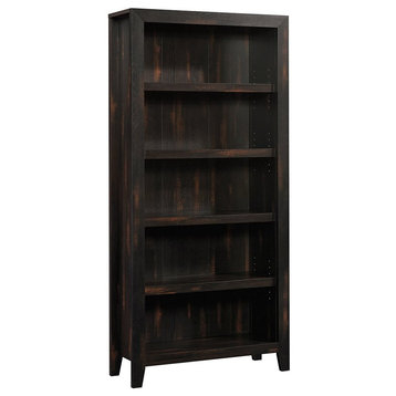 Sauder Dakota Pass Engineered Wood 5-Shelf Bookcase in Char Pine/Brown