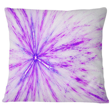 Purple Flash of Supernova Abstract Throw Pillow, 18"x18"