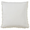 Faux Lamb Fur Poly Filled Throw Pillow, 18"x18", Ivory