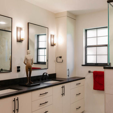 Functional and Artistic Bathroom Remodel: Barrier-Free Shower & Custom Design