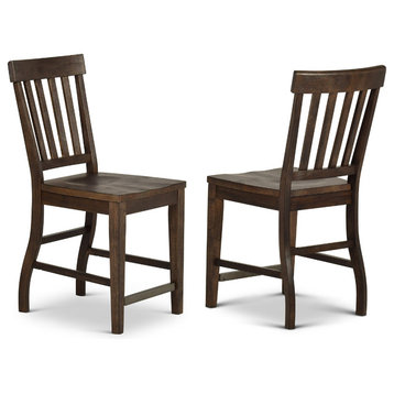 Cayla Counter Chairs, Set of 2, Dark Oak