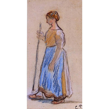Camille Pissarro Peasant Woman, 15"x30" Wall Decal Print