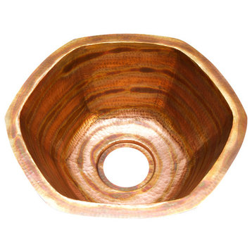 Hexagonal Bar Copper Sink Undermount Or Drop In, Without Solid Copper Drain