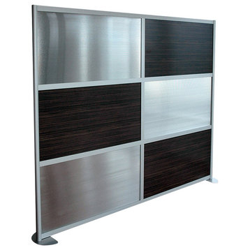 Loftwall Modern Room Divider, Modular Lightweight Frame, 8"x78", Ebony
