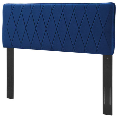 Headboard, King Size, Velvet, Blue Navy, Modern Contemporary, Bedroom Master