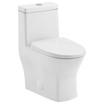 Sublime II Compact One-Piece Toilet, Dual Flush 0.8/1.28 GPF, Glossy White