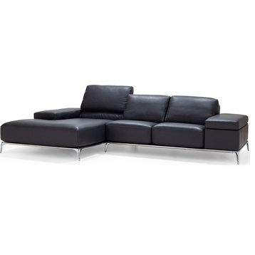 Arianna Sectional - Anthracite, Full Grain Italian Leather, Left Facing