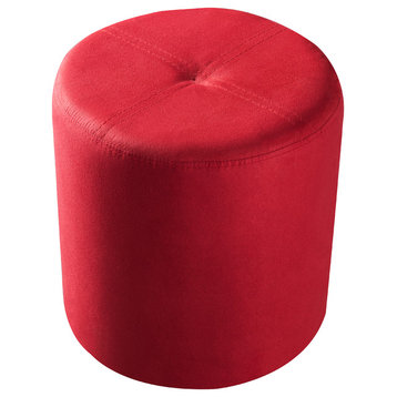 Ula Round Ottoman, Red