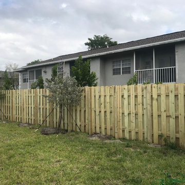 Wood fence & hedge installation