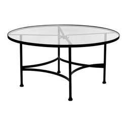 Classico 48"Rd. Round Glass Top Dining Table - Outdoor Dining Tables
