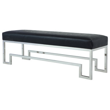 Laurence Bench, Silver and Black, Polish Steel