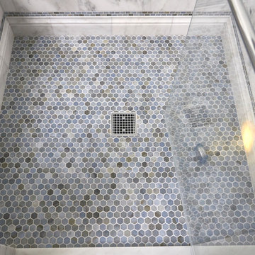 Carrara Marble Master Bathroom, North Salem, NY