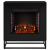 Bowery Hill Engineered Wood Contemporary Electric Fireplace in Black