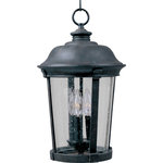 Maxim Lighting International - Dover Cast 3-Light Outdoor Hanging Lantern - Brighten your home with the Dover Cast 3-Light Outdoor Hanging Lantern light. This hanging lantern can be hung alone or with another over the kitchen island or dining table. Finished in bronze with seedy glass, the Dover Cast 3-Light Outdoor Hanging Lantern complements nearly any existing color scheme.