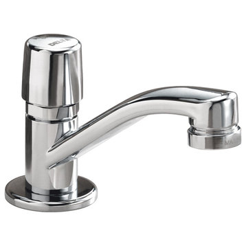 Delta 701LF-HDF Commercial 1 Hole Metering Bathroom Faucet - Chrome