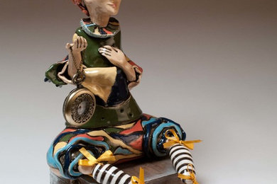 "Коломбина", керамическая кукла для декора интерьера.