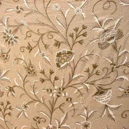 Crewel Embroidered Fabric - Fabric
