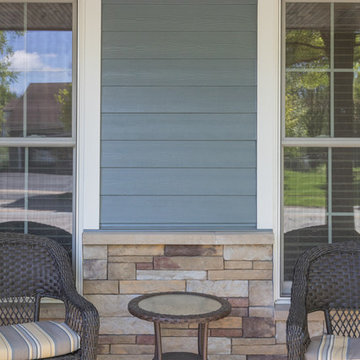 Evening Blue James Hardie Siding with Plum Creek Versetta Stone