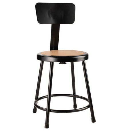 NPS 18"Heavy Duty Steel Stool With Backrest, Black