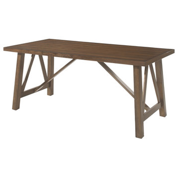 Grover Farmhouse Wood Dining Table, Antique Brown