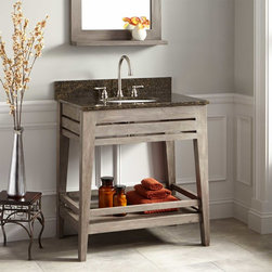 30" AURELIA TEAK VANITY FOR UNDERMOUNT SINK - GRAY WASH - Bathroom Vanities And Sink Consoles