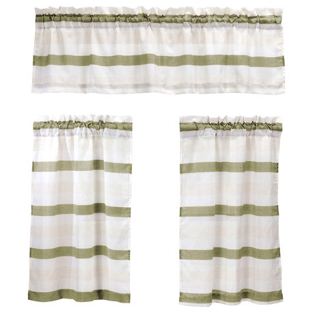 Akua Sheer Kitchen Curtain, Sage Green