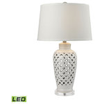 Elk Home - Elk Home D2621-LED Openwork - 27" 9.5W 1 LED Table Lamp - Taking Traditional Forms And Craftsmanship And FinOpenwork 27" 9.5W 1  White White Linen Sh