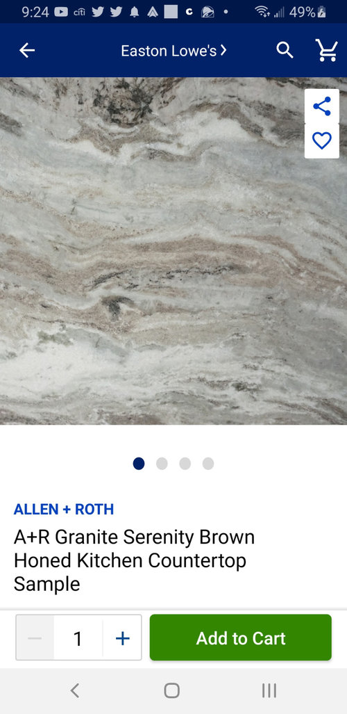 Has Anyone Bought Serenity Brown Granite from Lowe's?