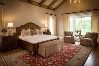 Design ideas for an expansive mediterranean bedroom in Columbus.
