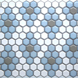 Diamonds Hex Tile Patterns Made to Order at MosaicTile.com - Mosaic Tile