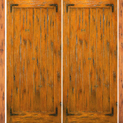 Double Door with Two Sidelites Exterior Pre-hung Knotty Alder - Front Doors