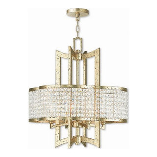 Traditional Four Light Chandelier-Winter Gold Finish - Chandelier ...
