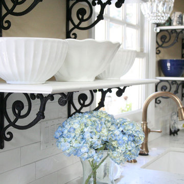 Open Shelving French Country Kitchen