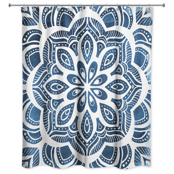 Blue Mandala 71x74 Shower Curtain