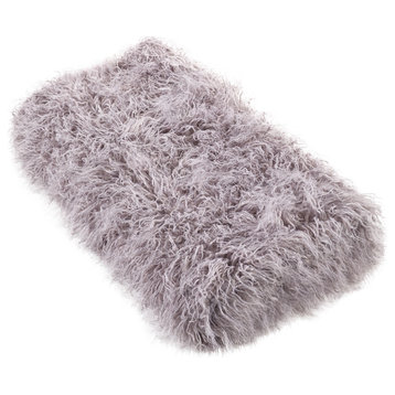 Sevan Faux Mongolian Fur Throw Blanket, Fog