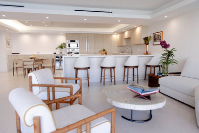 Example of a trendy living room design in Miami