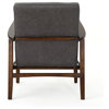 GDF Studio Callisto Mid Century Modern Upholstered Club Chair with Wood Frame, Slate/Dark Espresso, Microfiber