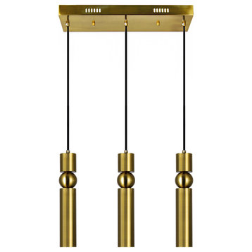 Chime LED Island/Pool Table Chandelier With Brass Finish