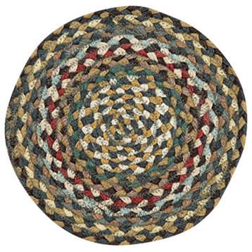 Fir and Ivory Braided Rug, 5 75' Round
