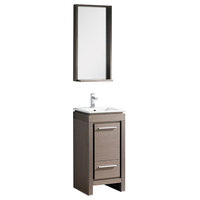 Fresca Allier 16" Gray Oak Modern Vanity With Mirror