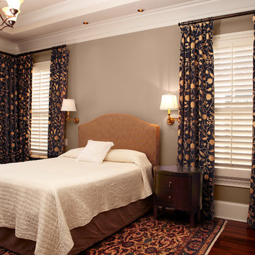 Blue velvet crewel curtain panels