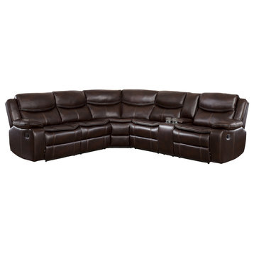 Arden 3-Pieces Sectional Set, Brown