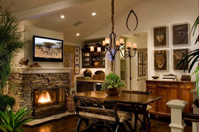 Trendy dining room photo in Orange County