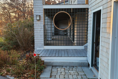 Front door - small modern front door idea in Portland Maine