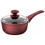 SAFLON - Saflon Titanium Nonstick Sauce Pan with Glass Lid, PFOA Free, Red, 1.5-Quart - •LATEST TECHNOLOGY: 4mm of forged aluminum provides a thicker, stronger pan that is coated with three layers of premium QuanTanium nonstick titanium coating, sourced directly from Whitford, England to the Saflon factory in Turkey.