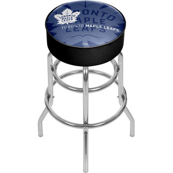 NHL Chrome Bar Stool With Swivel, Watermark, Toronto Maple Leafs