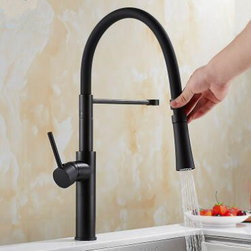 Creative Designed Black Brass Rotatable Pull Out Mixer Kitchen Sink Faucet FB0190 - Kitchen Faucets